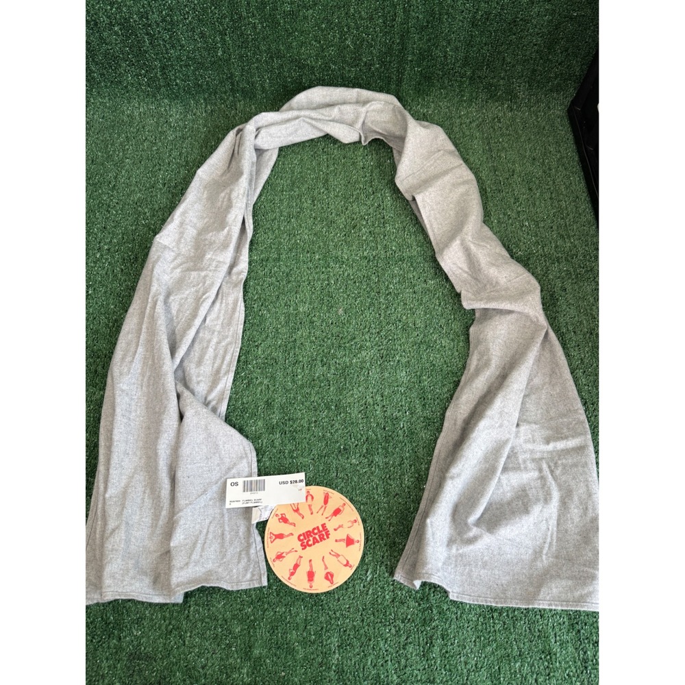 American Apparel Circle Scarf Flint Flannel Grey RSAFN50 Cotton Multi-Way NWT